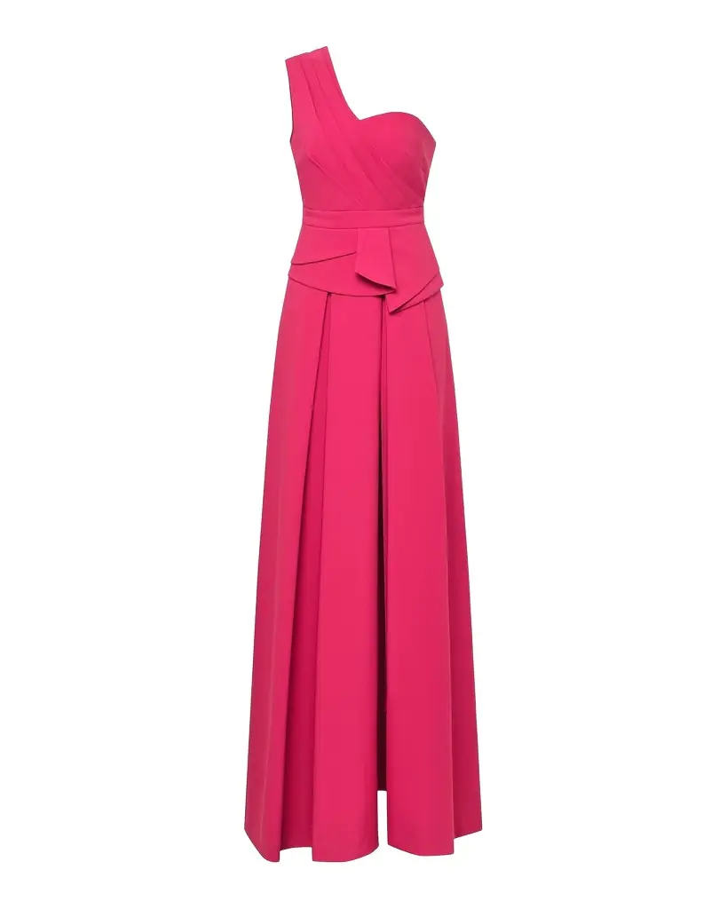 Kay Unger New York Everette One-Shoulder Walk-Thru Jumpsuit