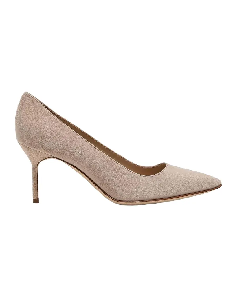 Manolo Blahnik BB 70MM Suede Point Toe Pumps