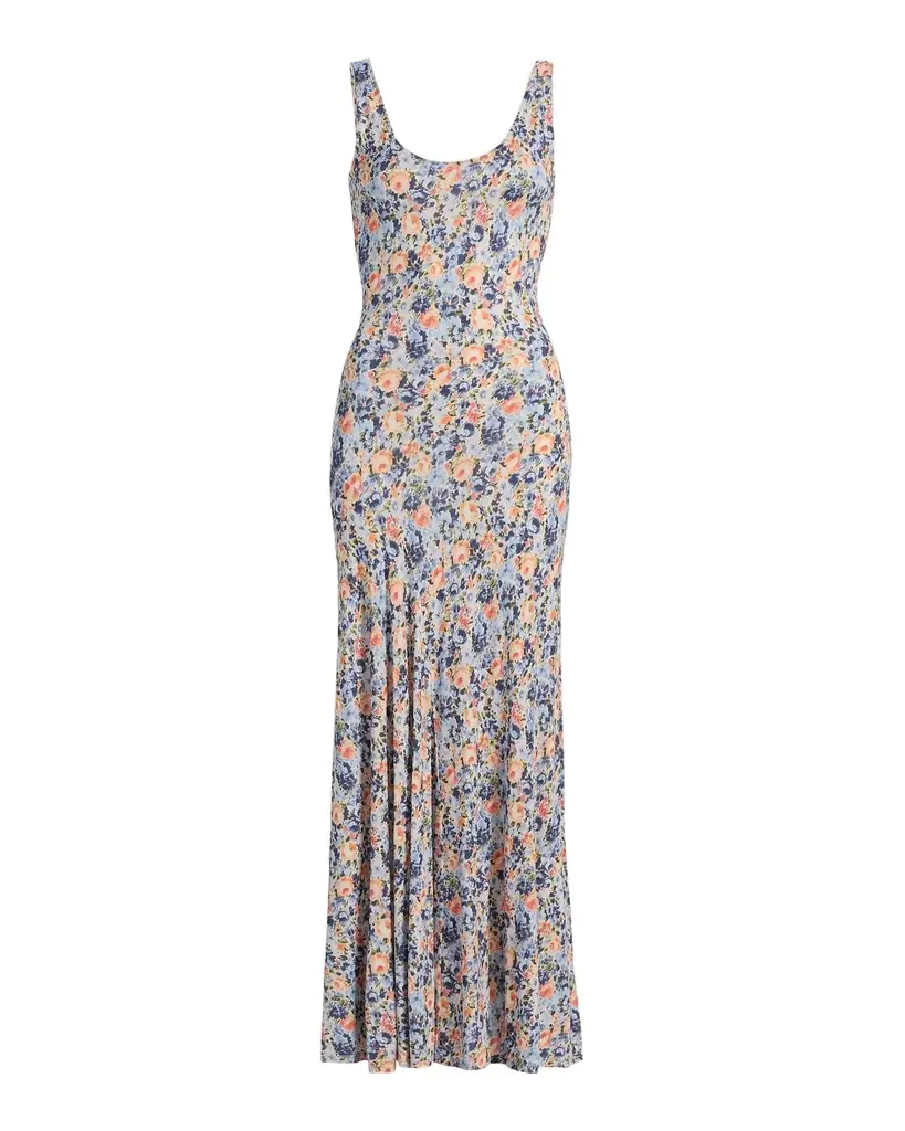 ulla johnson naia ruched printed jersey maxi dress Naia ruched printed jersey midi dress in multicoloured - Ulla Johnson