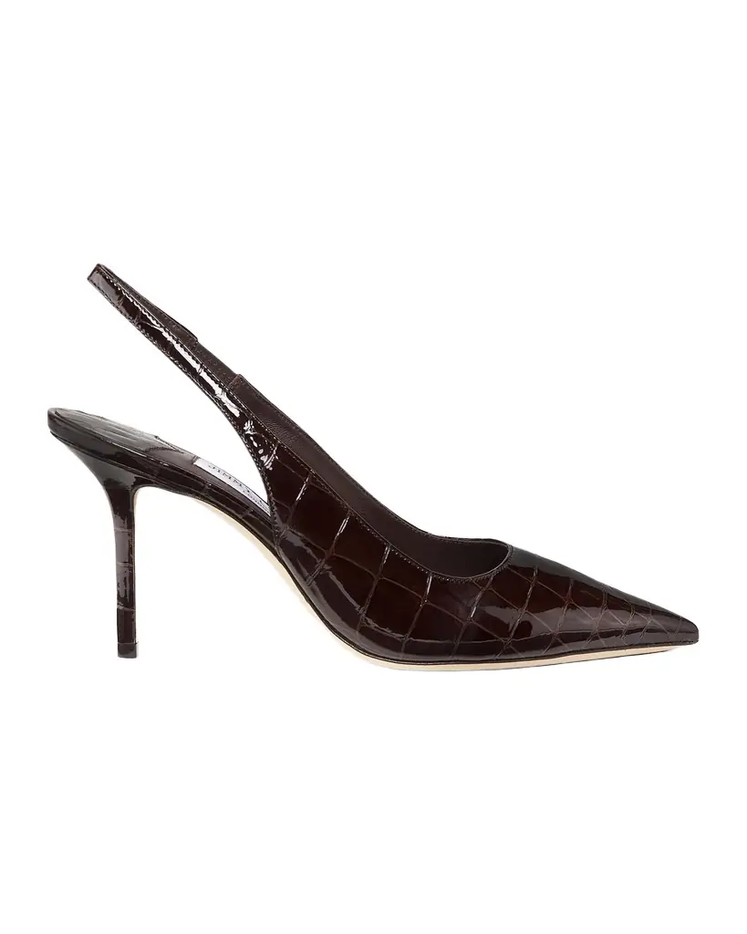 Jimmy Choo Love 85MM Croc-Embossed Leather Slingback Pumps