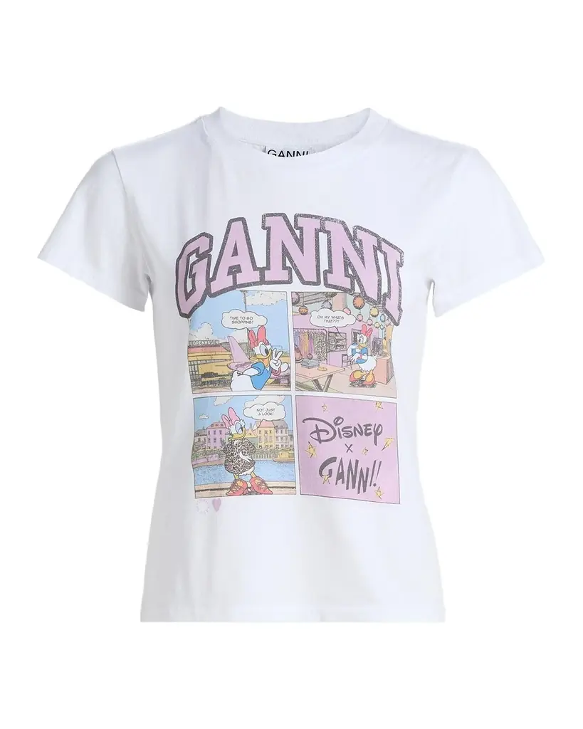Ganni Cartoon Cotton Jersey T-Shirt