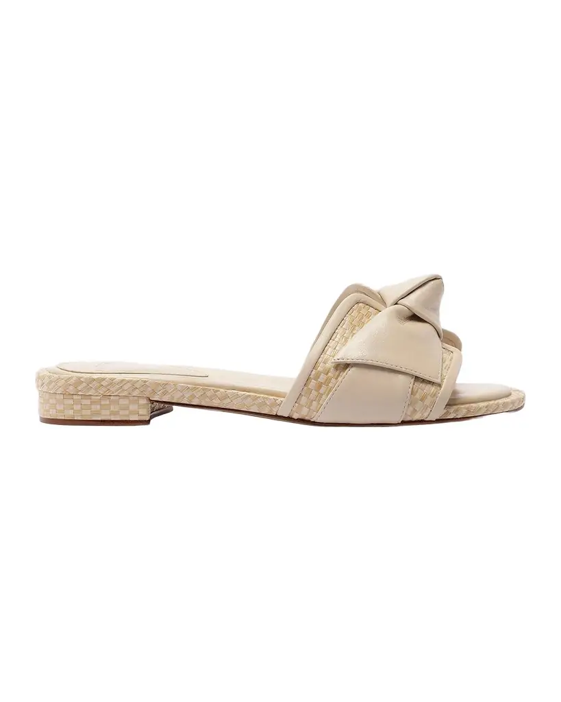 Alexandre Birman Maxi Clarita Leather-Raffia Flats - Women's Shoes
