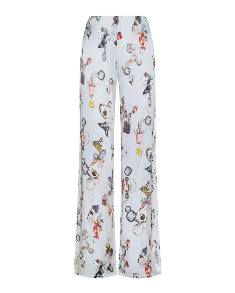 L 'Agence Kimia Printed Satin Wide-Leg Pants