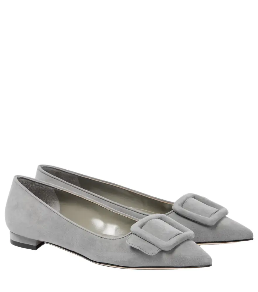 Manolo Blahnik Maysalepumpflat suede ballet flats