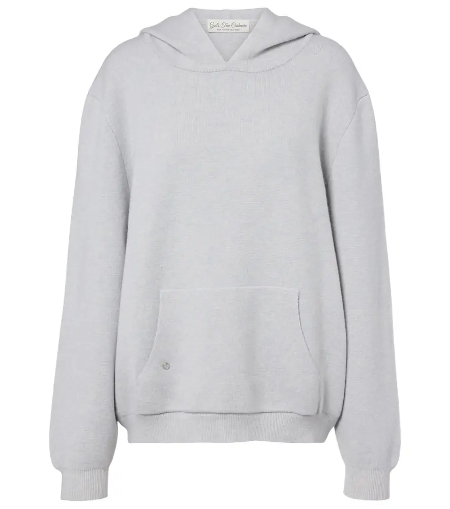 God's True Cashmere Cashmere hoodie with rose quartz
