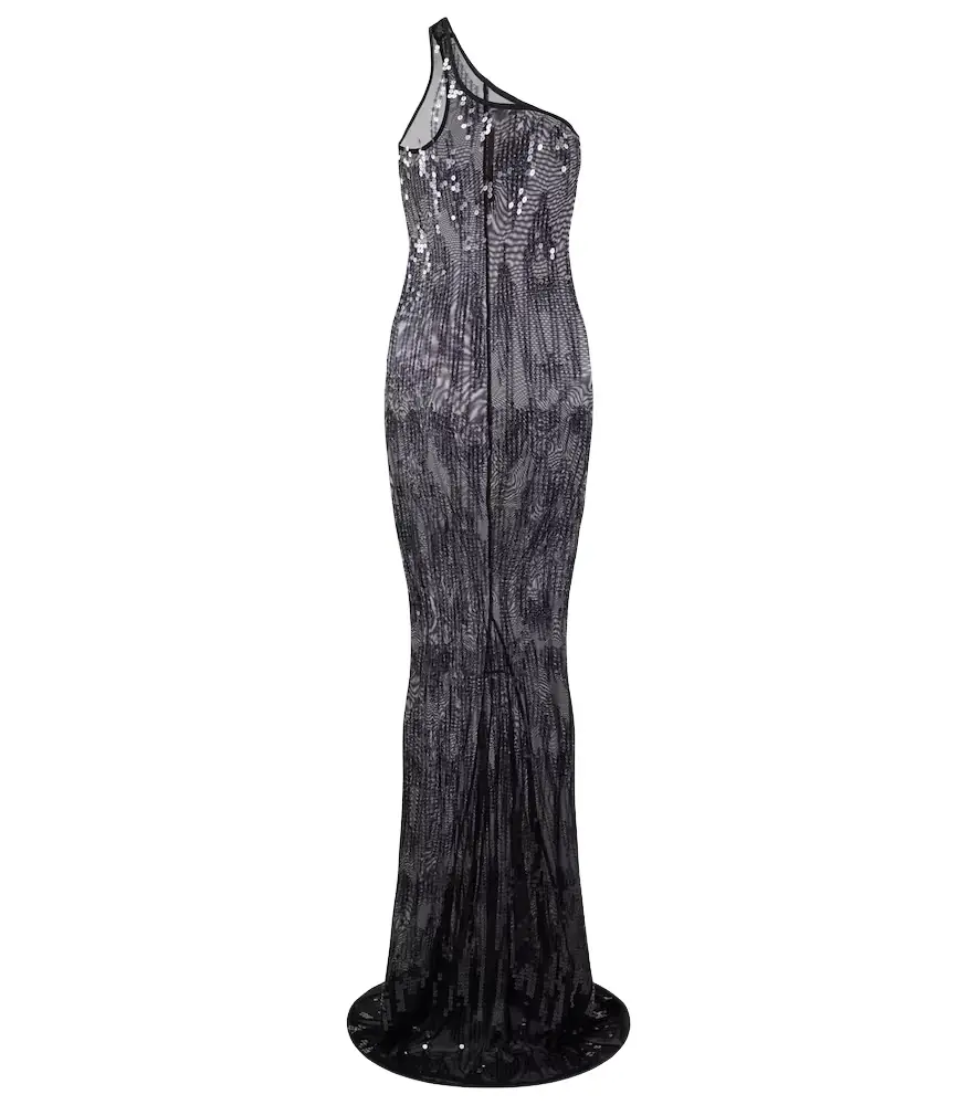 Rick Owens Lilies one-shoulder sequined tulle gown