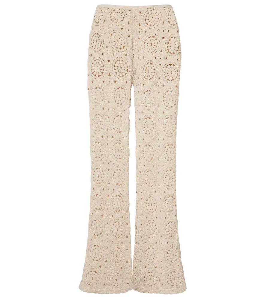 Frame The Crochet cotton wide-leg pants