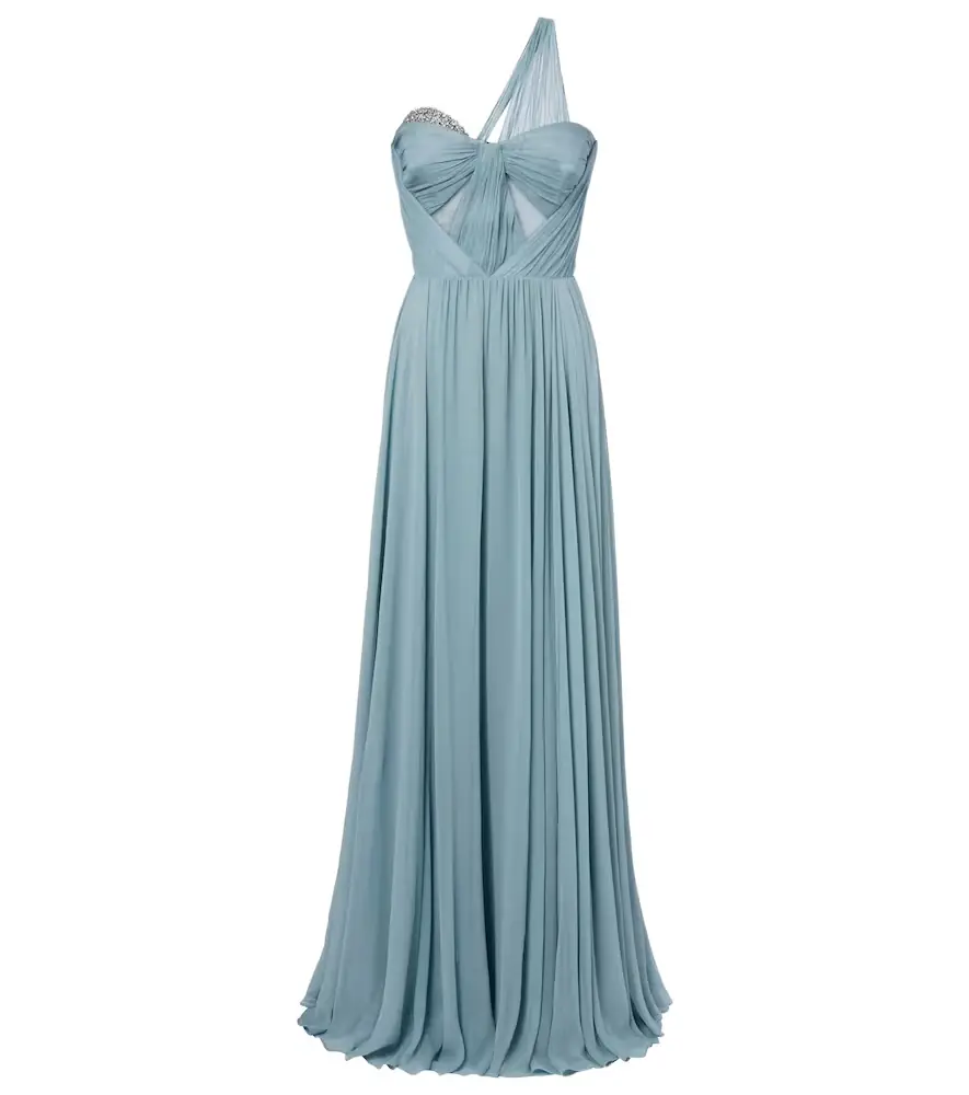 The New Arrivals Ilkyaz Ozel Sahra embellished draped silk gown