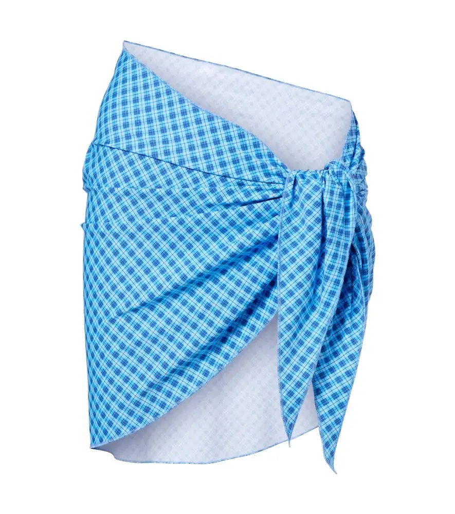 Montce Draped plaid beach cover-up