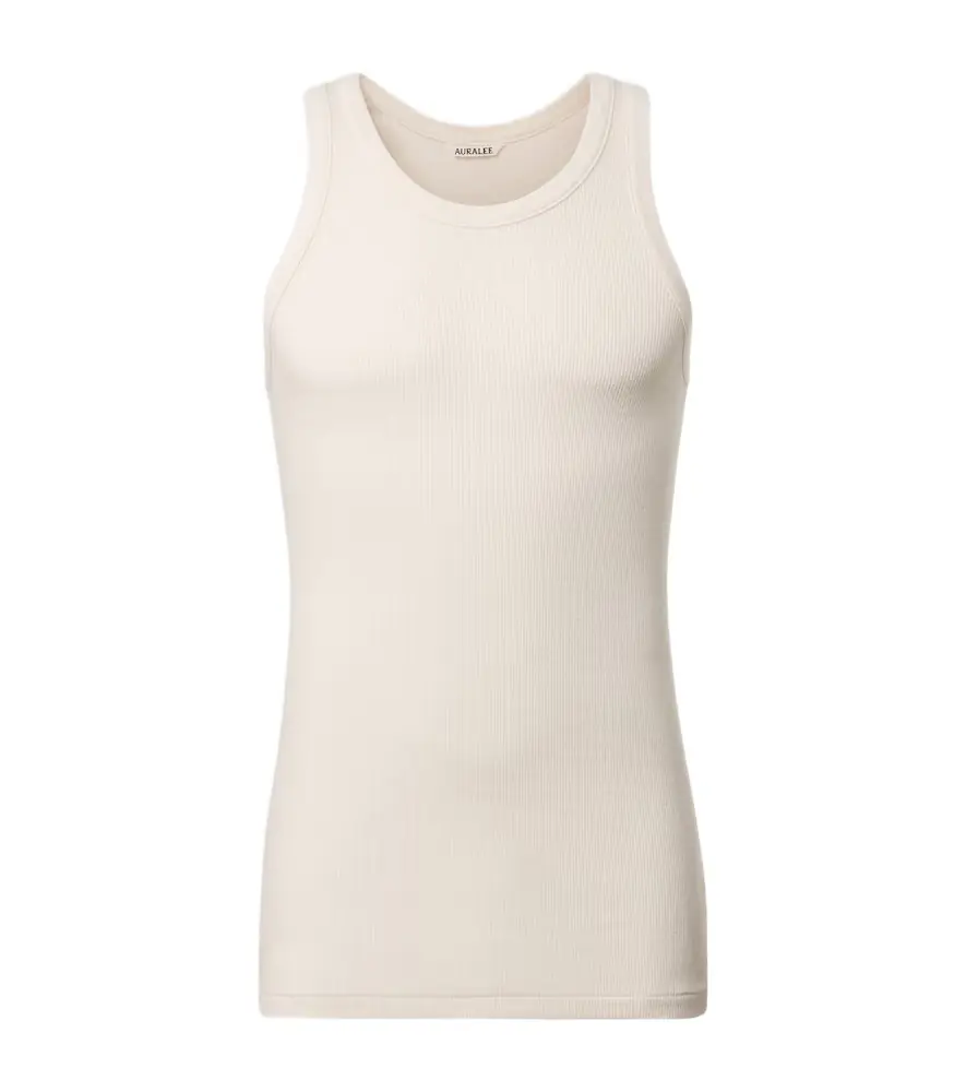 Auralee Ribbed-knit cotton tank top