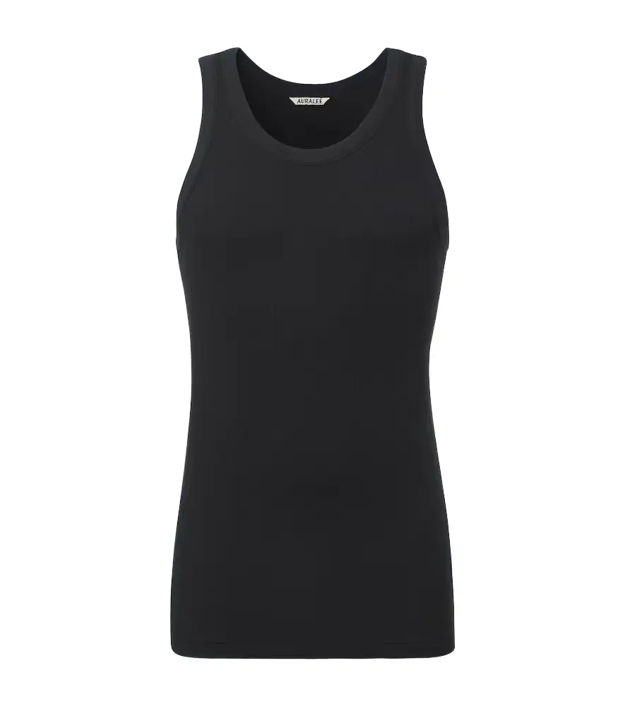 Auralee Ribbed-knit cotton tank top