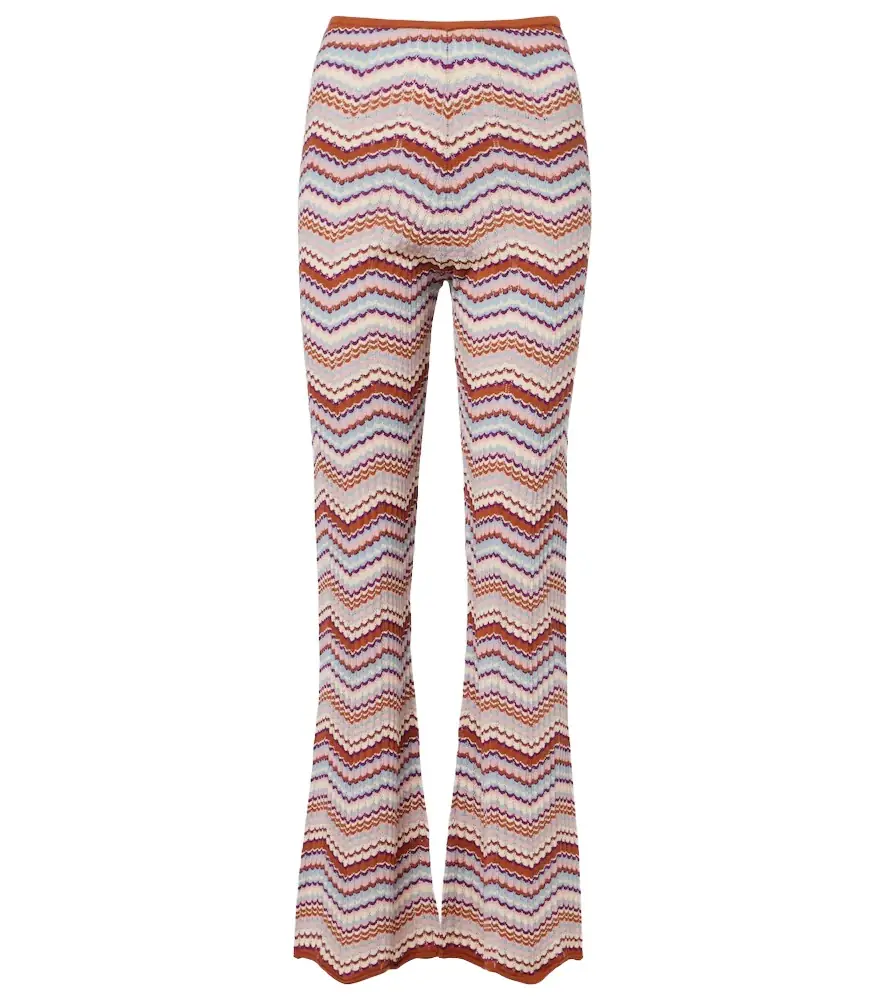 Rixo Boni chevron cotton flared pants