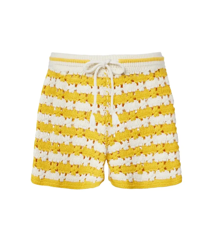 The Upside Goldie Malik cotton crochet shorts