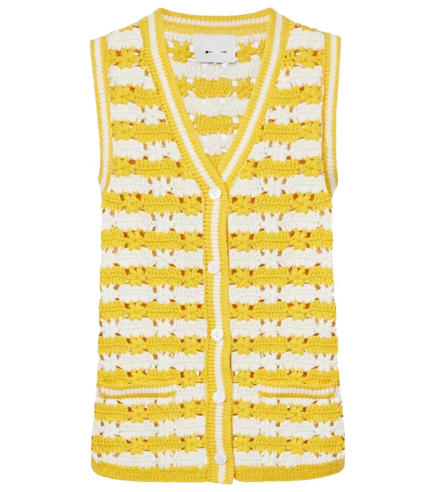 The Upside Goldie Watson cotton crochet vest