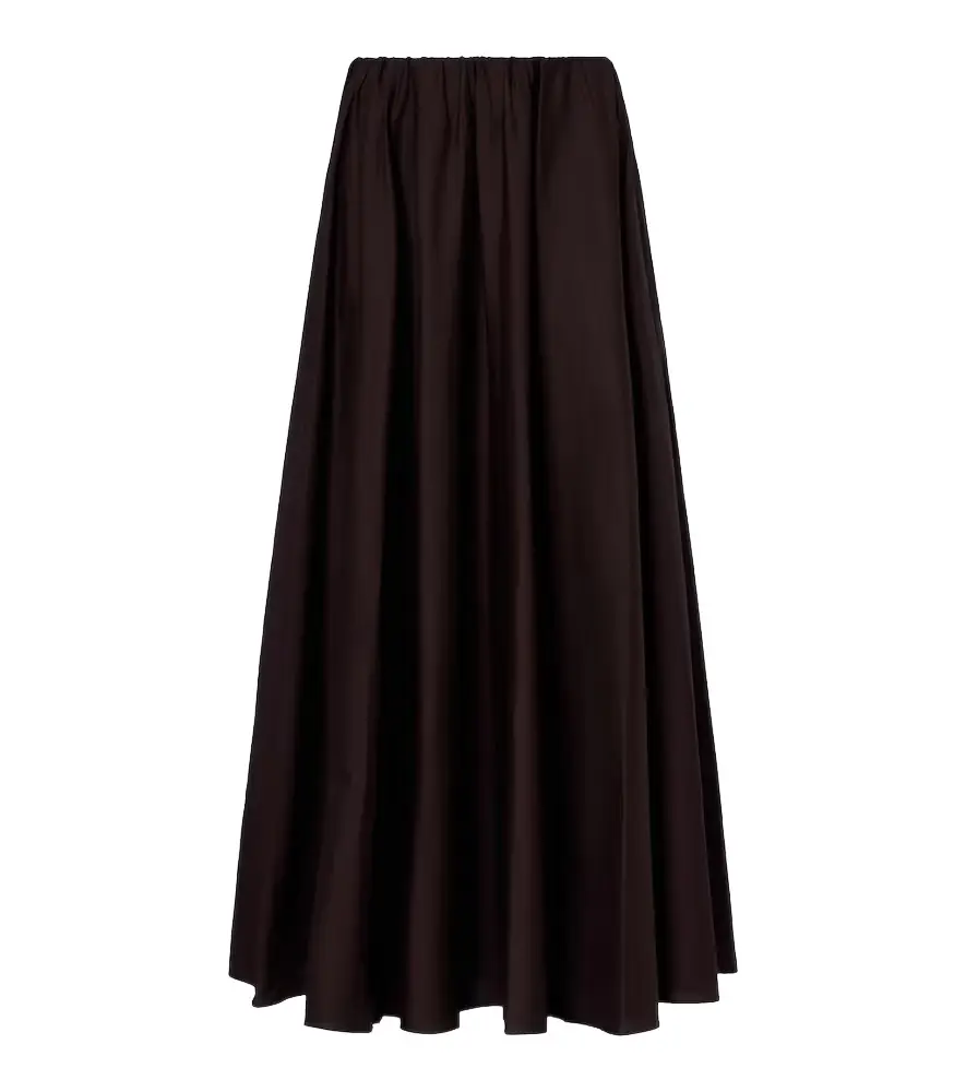Staud Milano pleated cotton-blend maxi skirt