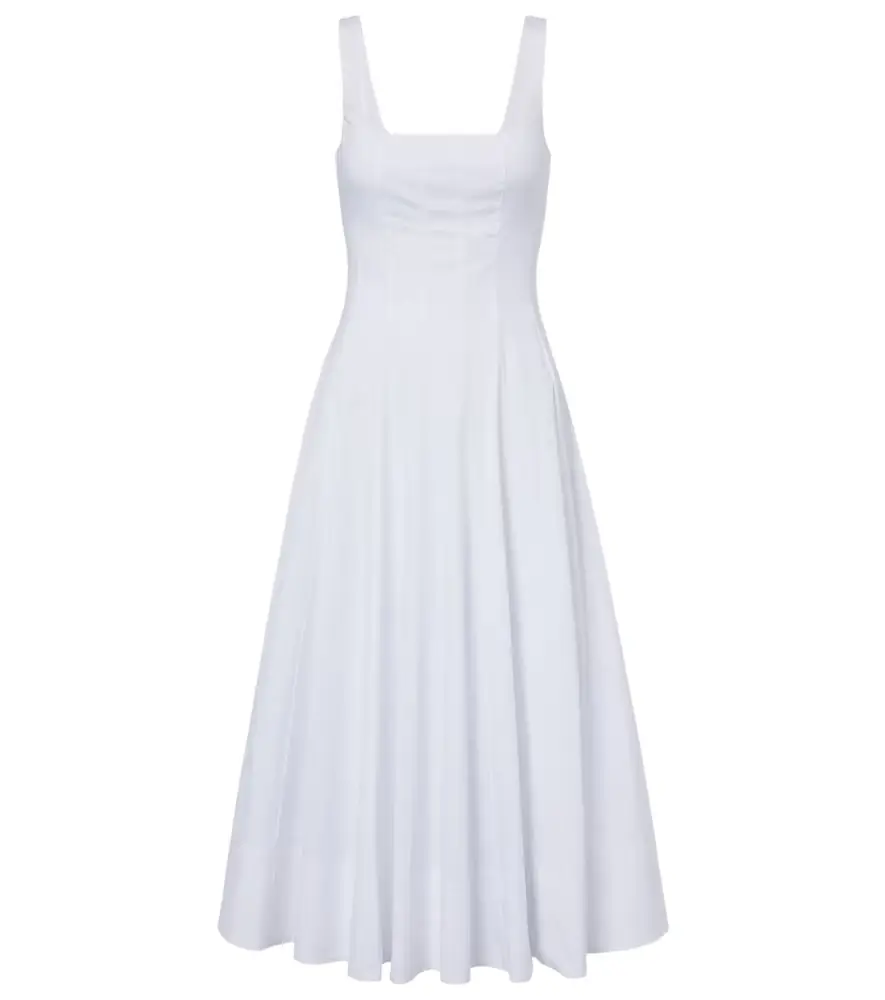Staud Wells cotton poplin midi dress