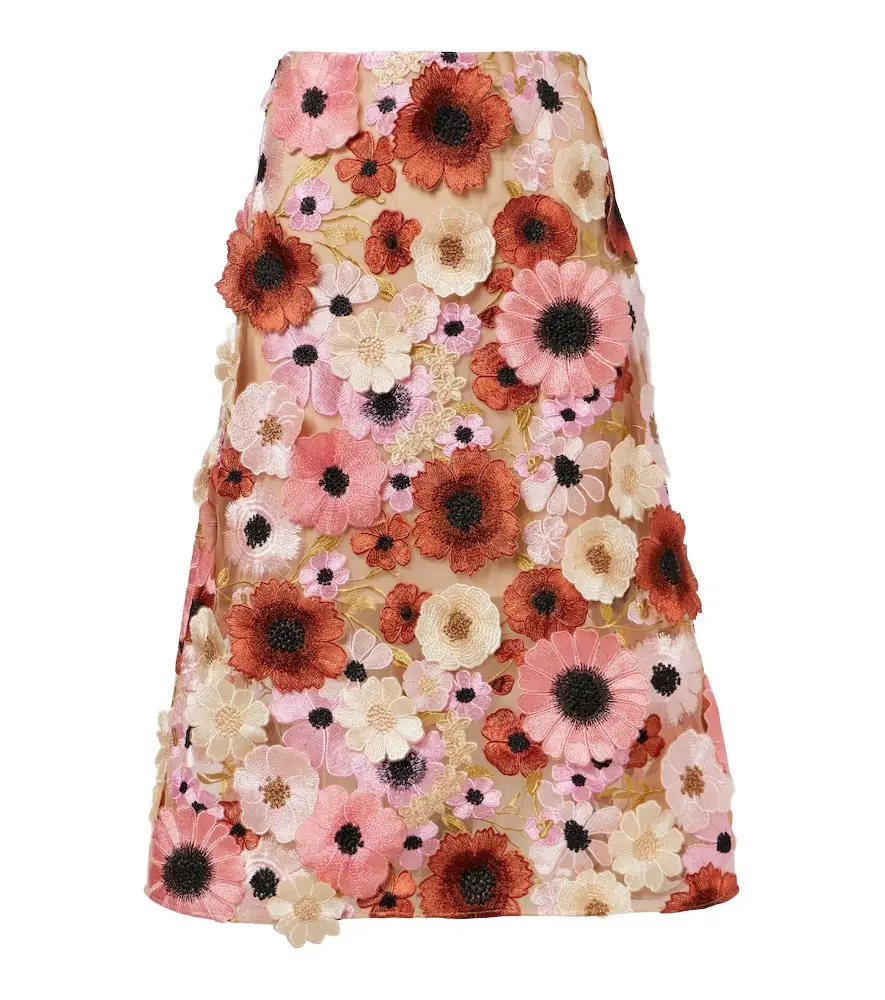 Dorothee Schumacher Blooming Meadow floral-appliqué midi skirt