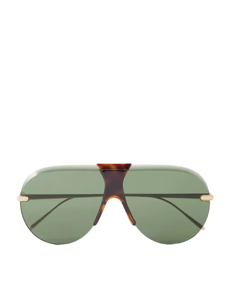 Loewe Aviator-style Gold-tone And Tortoiseshell Acetate Sunglasses