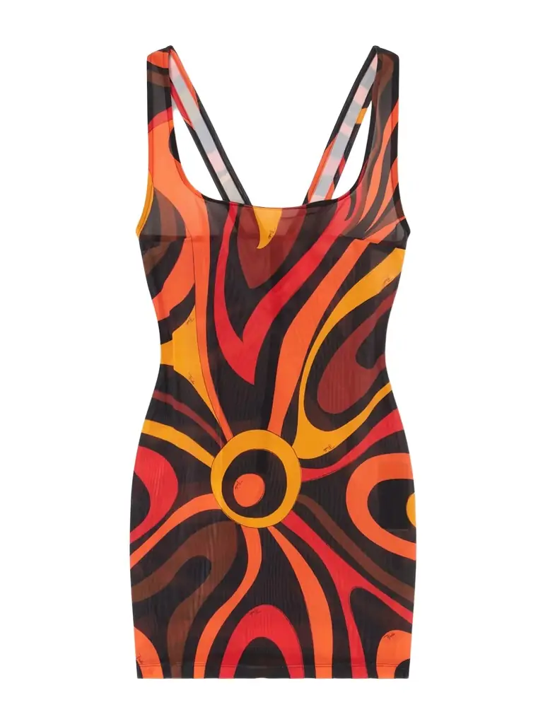 PUCCI Printed Mesh Mini Dress
