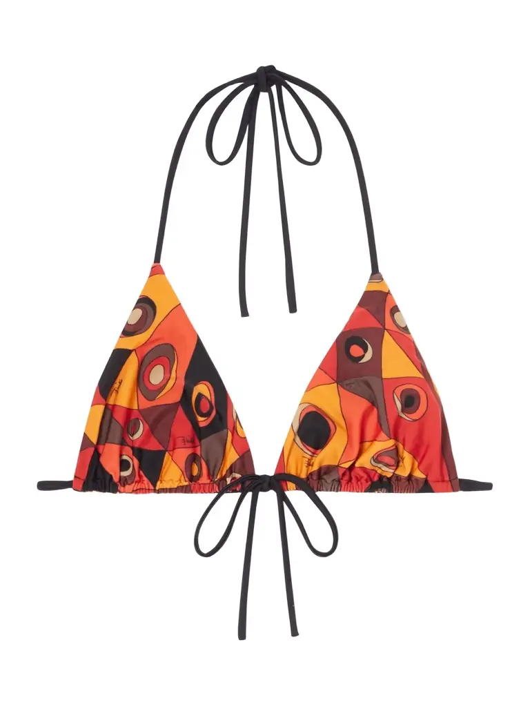 PUCCI Printed Triangle Bikini Top