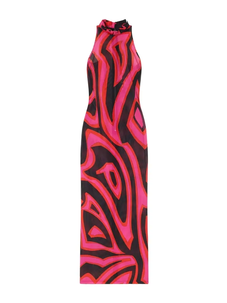 PUCCI Printed Mesh Maxi Dress