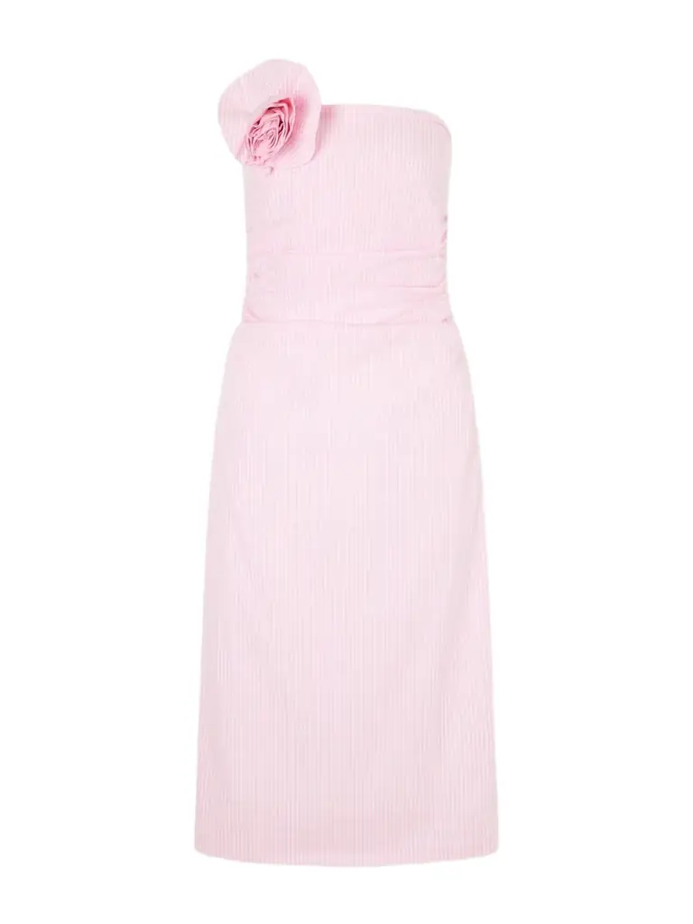 BERNADETTE Vera Embellished Gingham Cotton Midi Dress