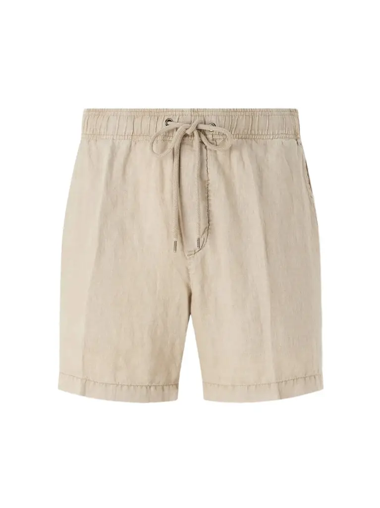 Straight-Leg Garment-Dyed Linen Drawstring Shorts