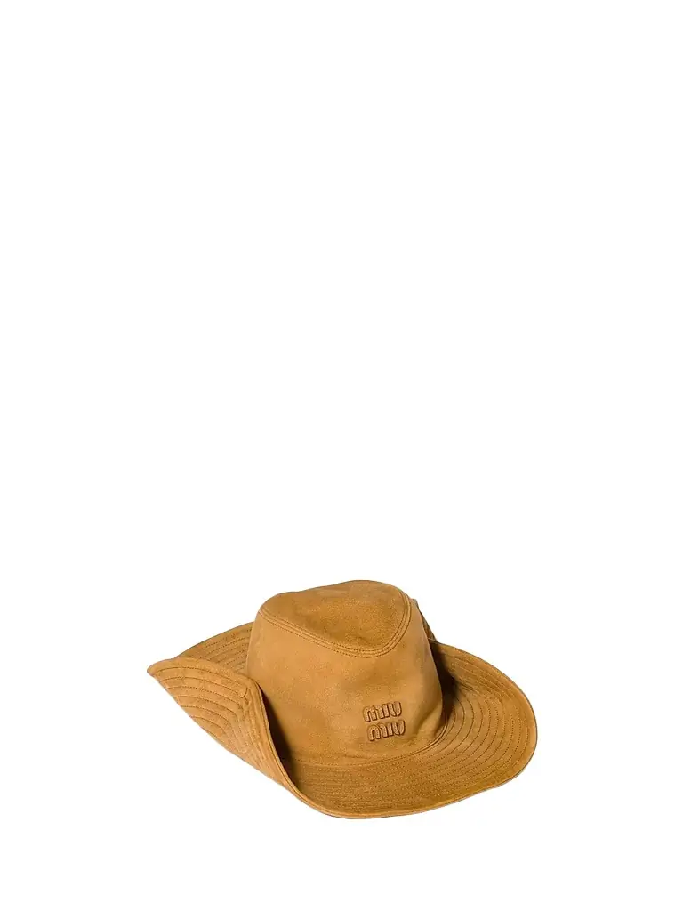 Miu Miu Women's Suede Cowboy Hat - Beige Khaki