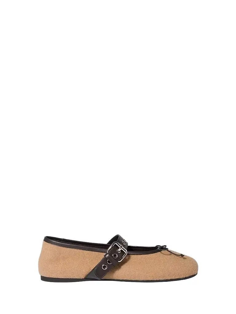 Miu Miu Women's Wool Ballerinas - Brown