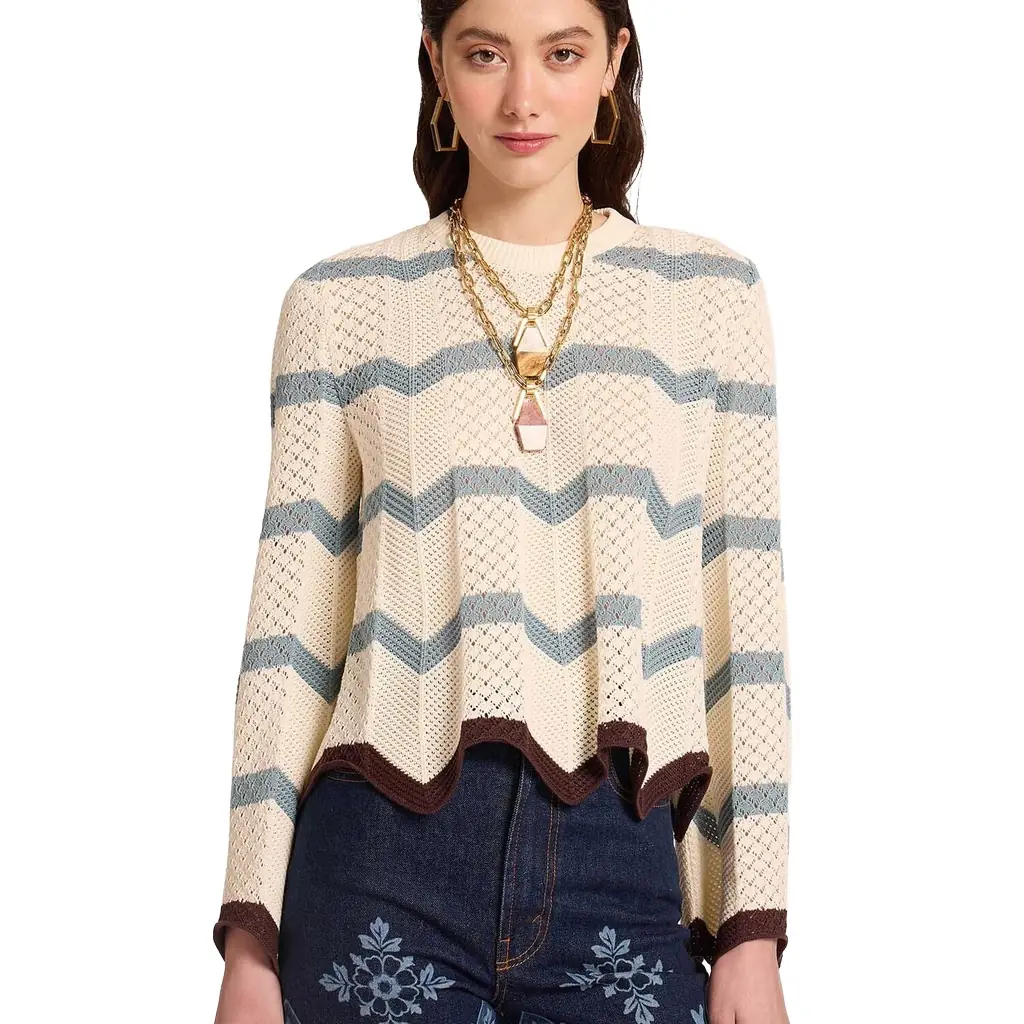 La Double J Chevron Crop Sweater