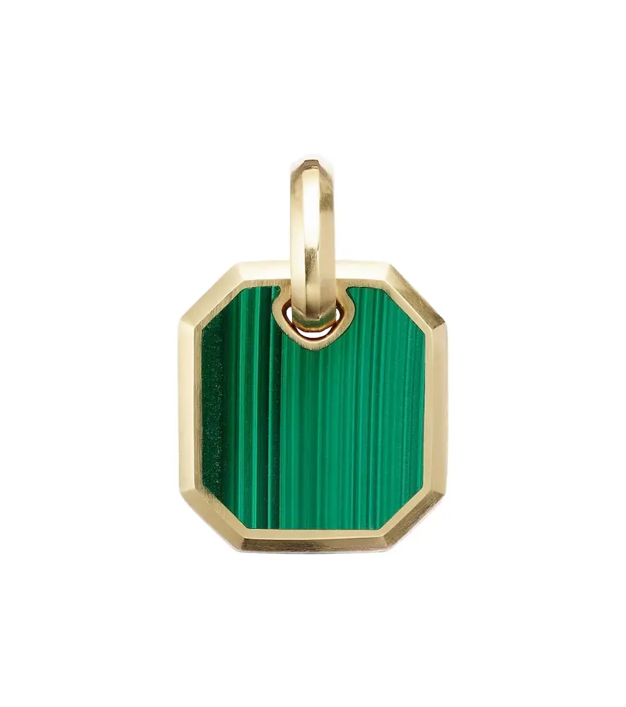David Yurman Amulet 18kt gold pendant with malachite