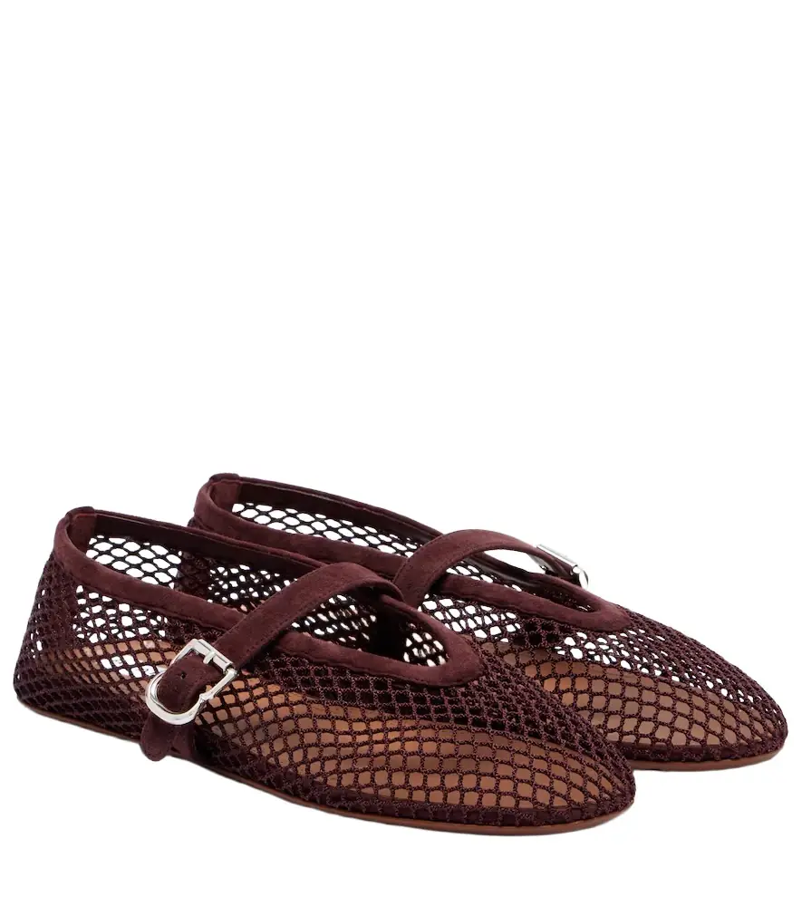 Alaia Alaïa Ballerine fishnet Mary Jane flats