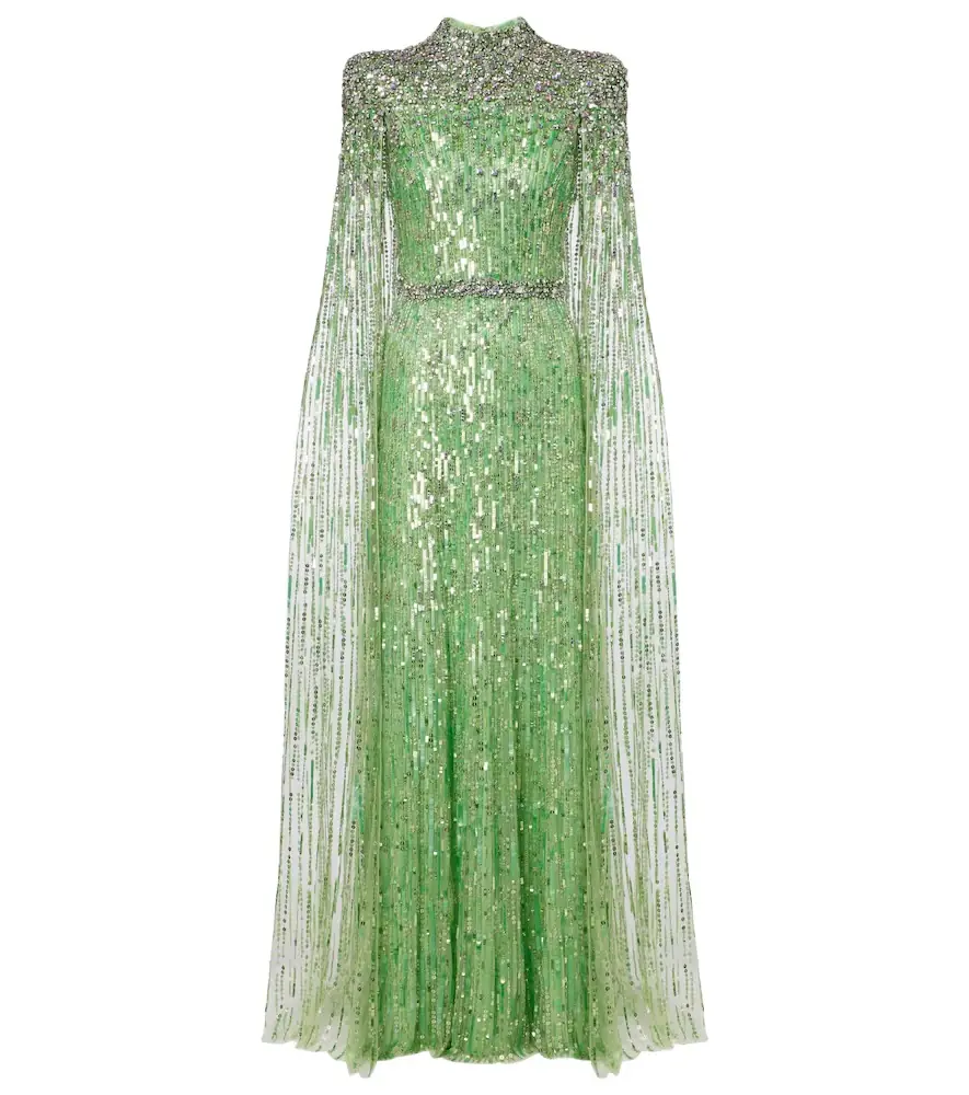 Jenny Packham Opera embellished caped gown