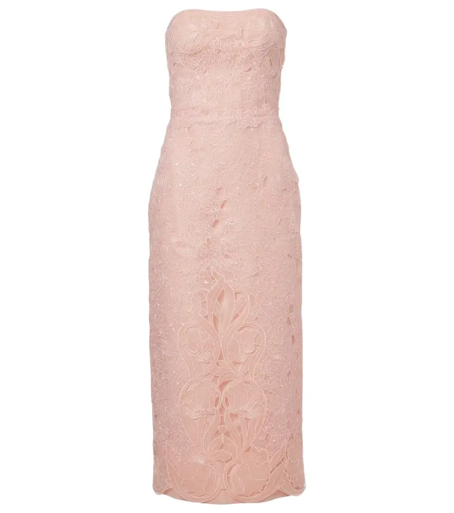 Costarellos Jillie embroidered organza bustier gown