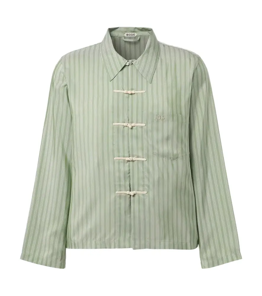 Bode Sylvan striped silk shirt