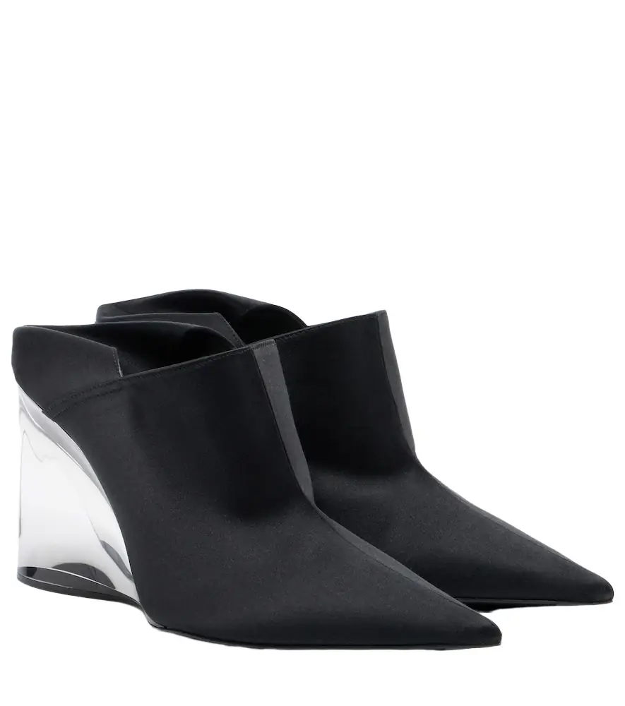 Alaia Alaïa Invisible convertible satin wedge mules