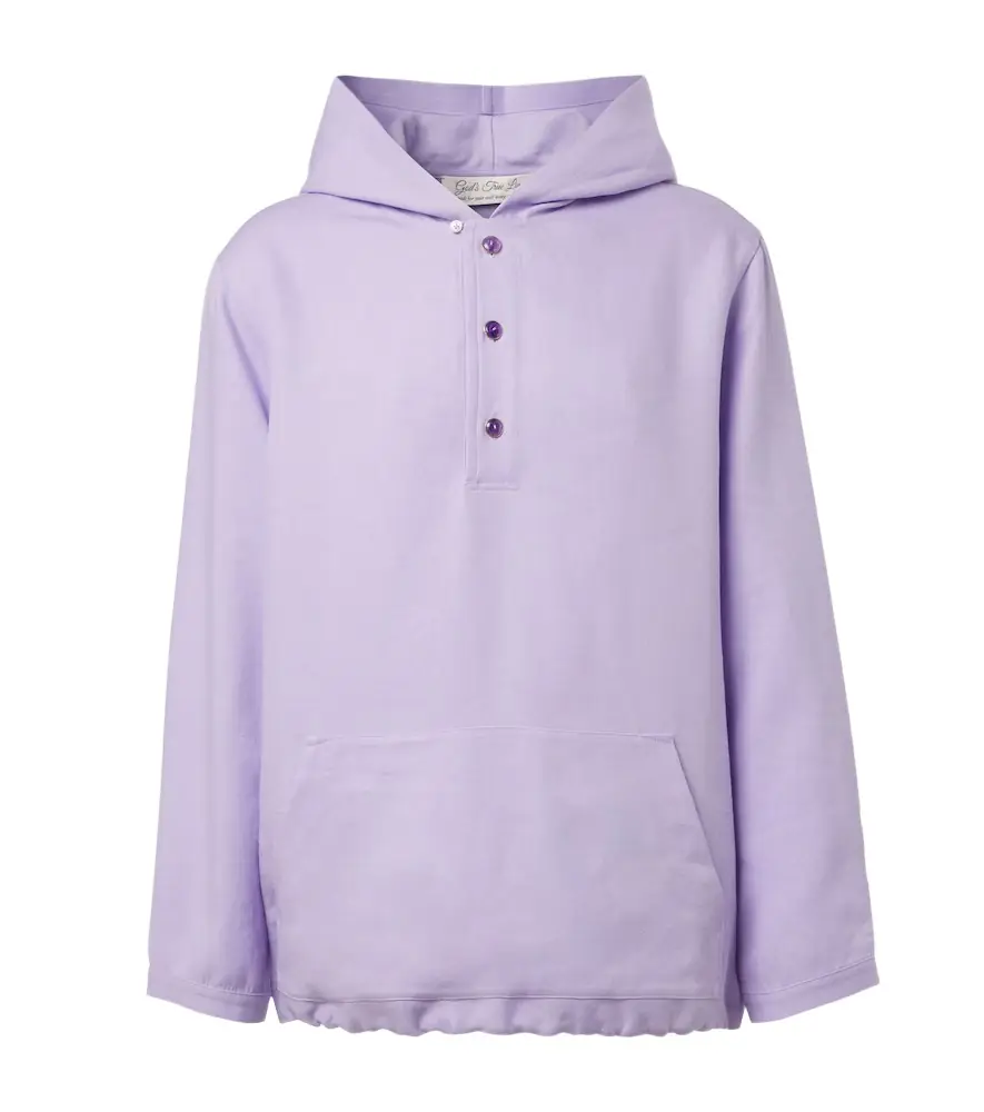 God's True Cashmere Hooded linen jacket with amethyst