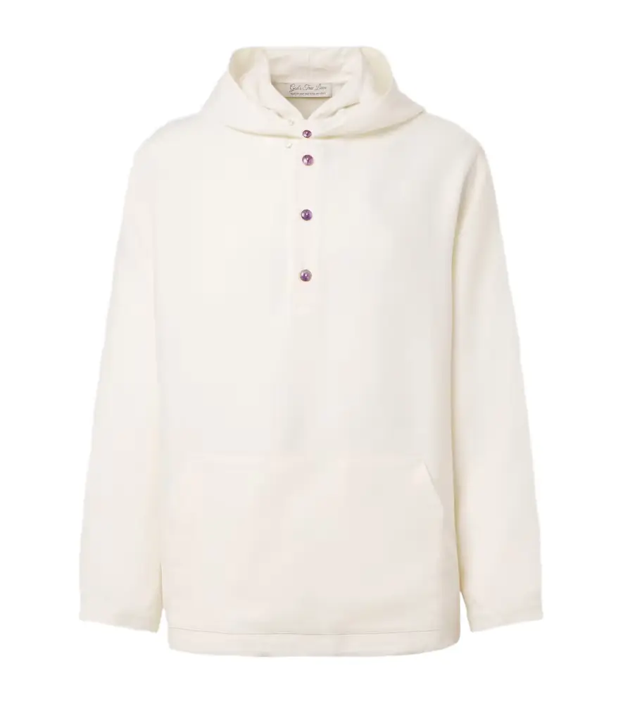God's True Cashmere Hooded linen jacket with amethyst