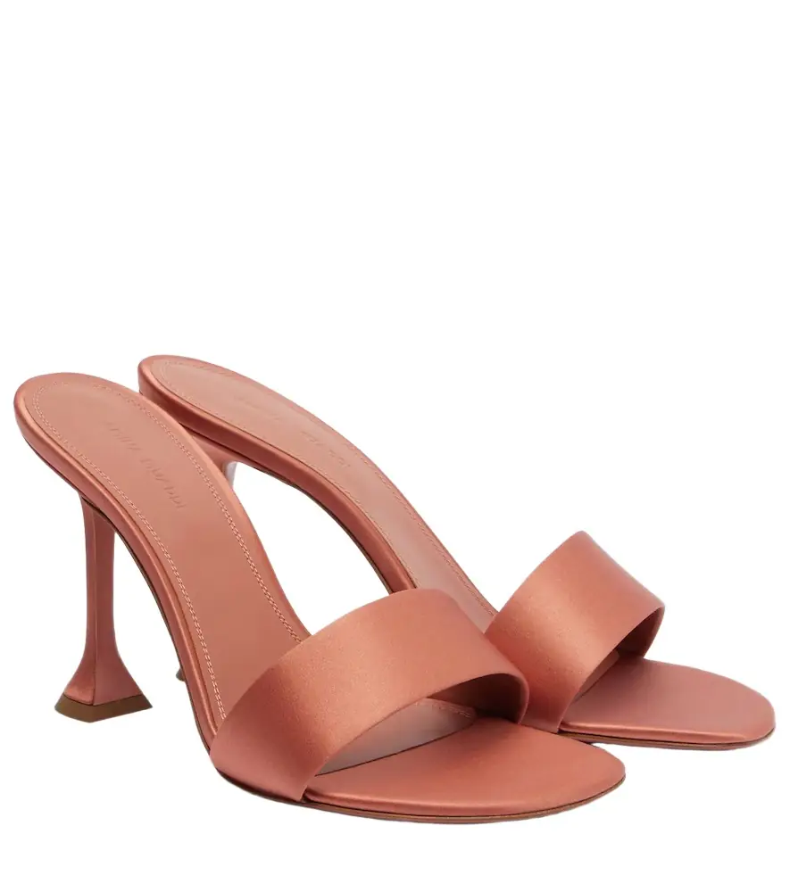 Amina Muaddi Andreea satin sandals