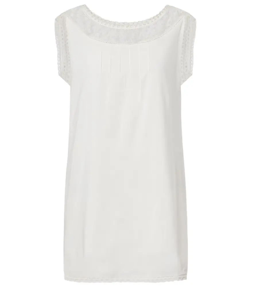 Posse Danielle lace-trimmed cotton minidress