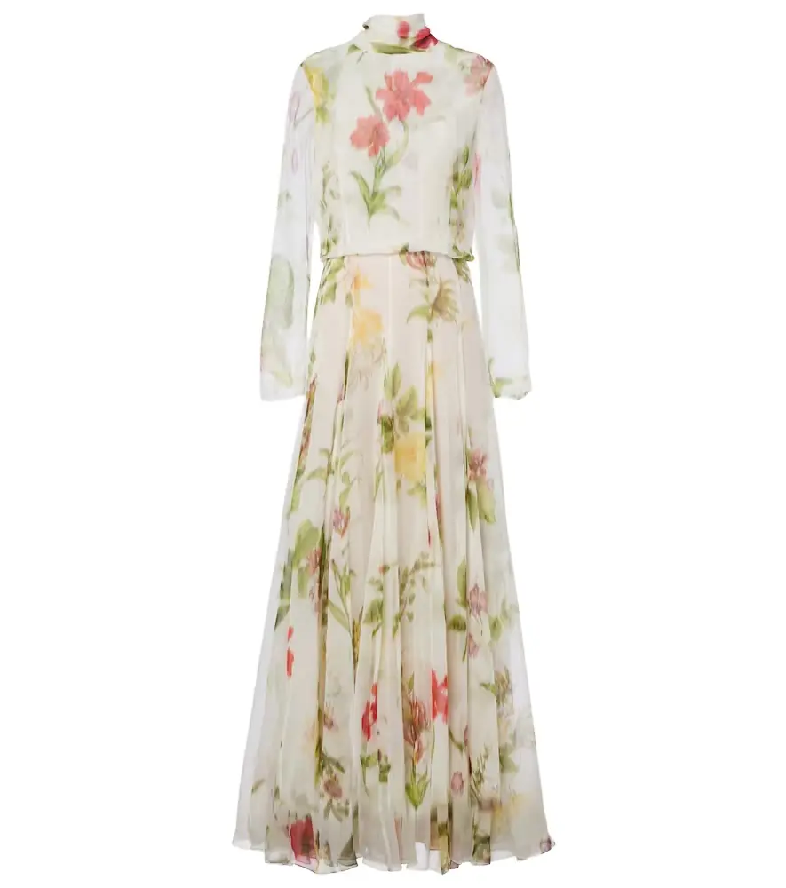 Oscar de la Renta Floral silk chiffon gown
