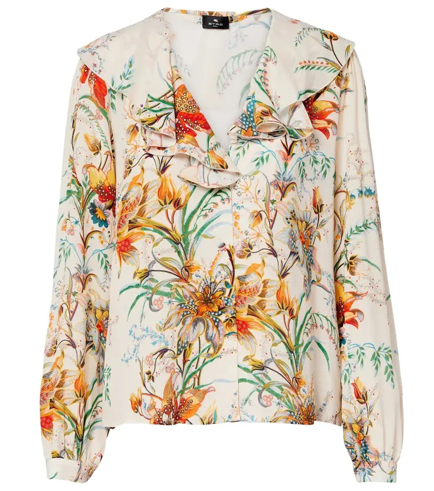Etro Floral ruffled blouse