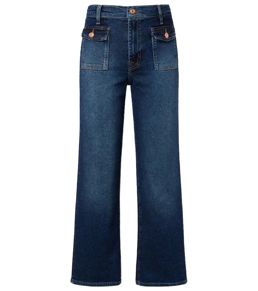 7 For All Mankind Stovepipe cropped straight jeans