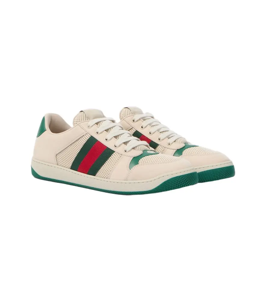 Gucci Screener leather-trimmed sneakers