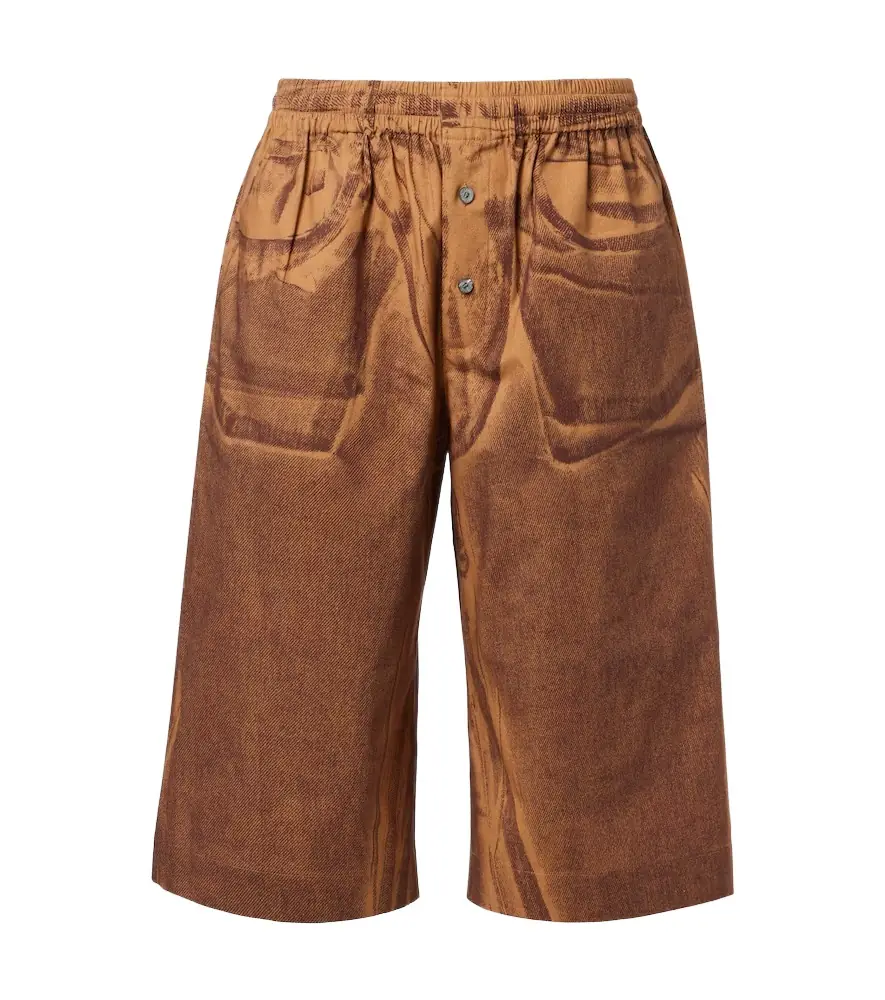 Acne Studios Printed cotton Bermuda shorts