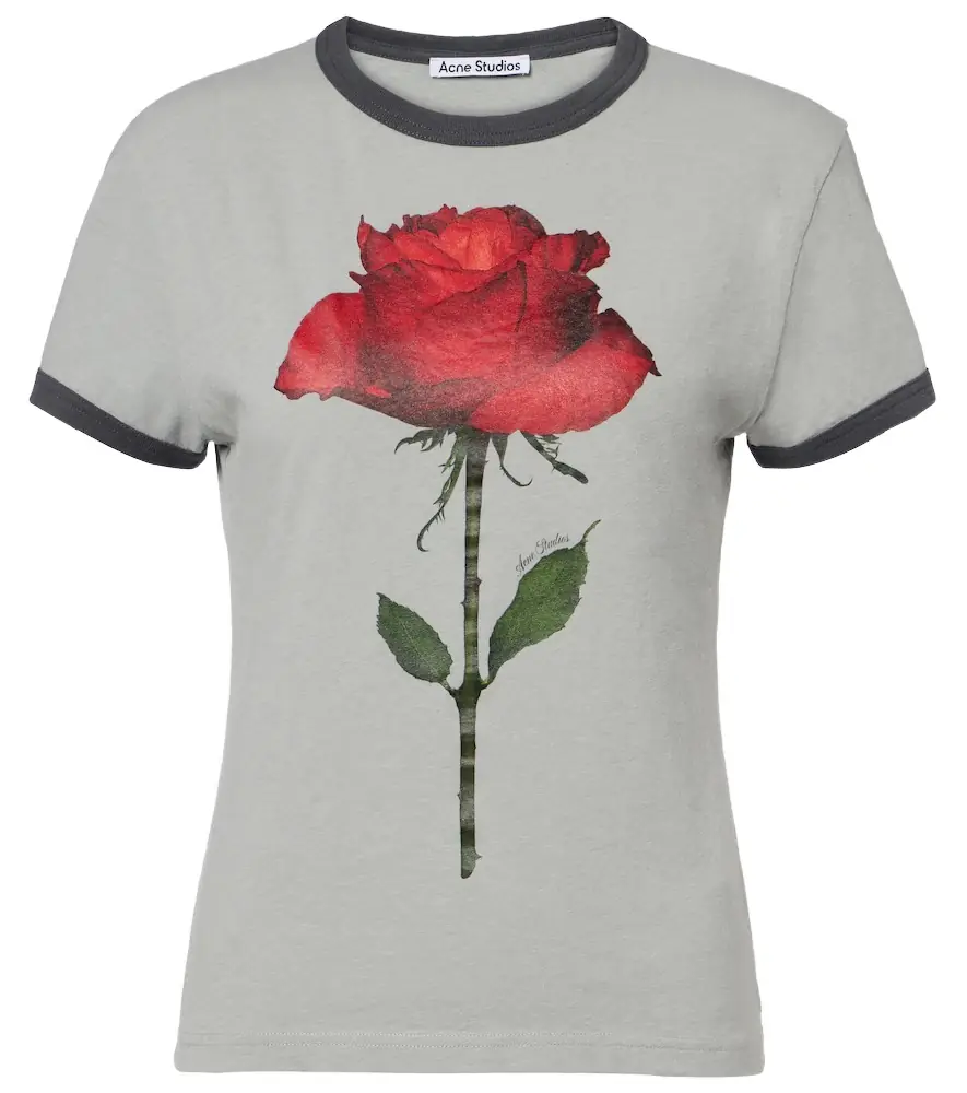 Acne Studios Printed cotton-blend T-shirt