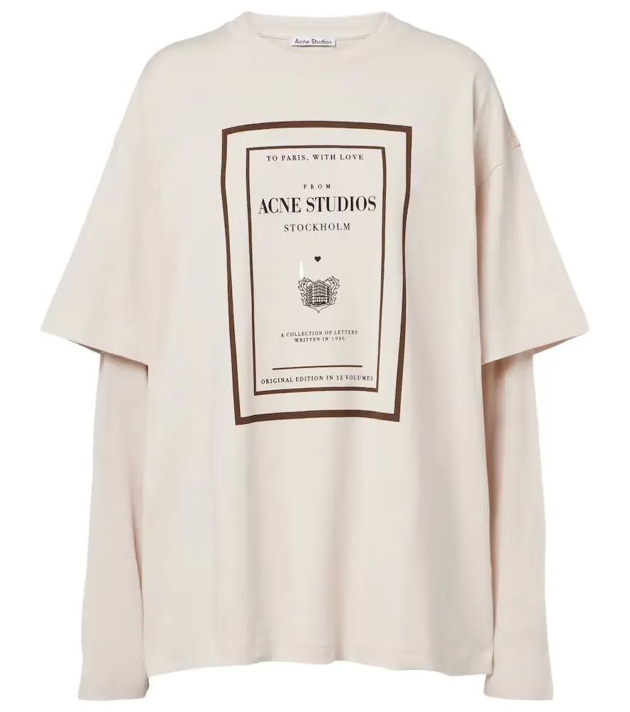 Acne Studios Layered logo cotton jersey T-shirt
