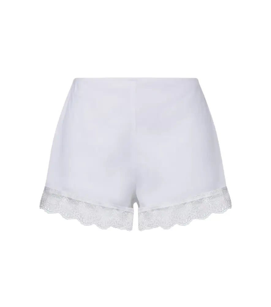 Staud Von lace-trimmed linen shorts