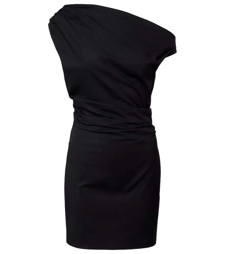 Staud Phare ruched cotton poplin minidress