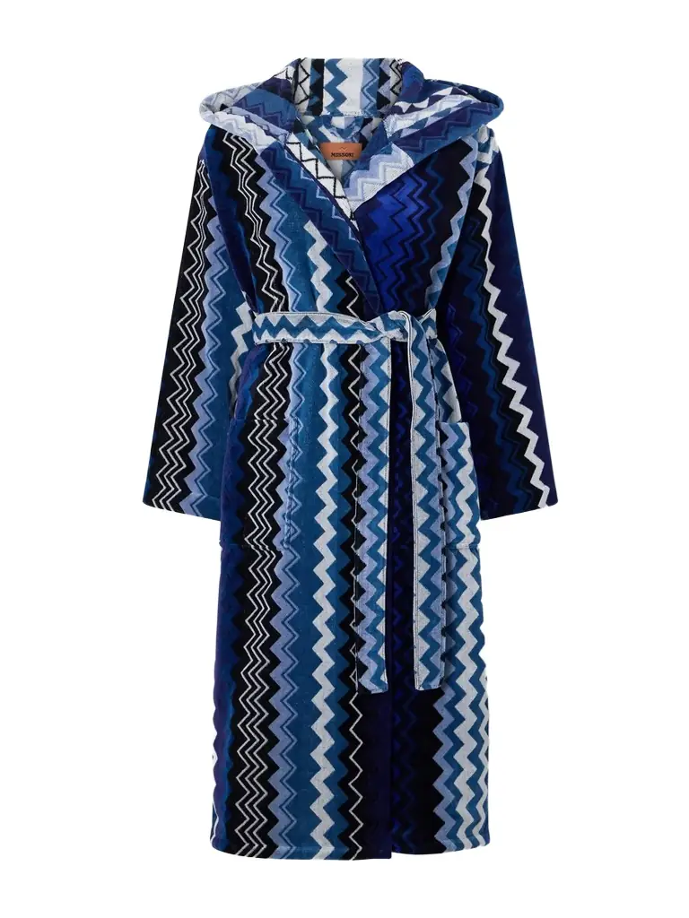 Missoni Home Giacomo Striped Hooded Belted Cotton-terry Robe
